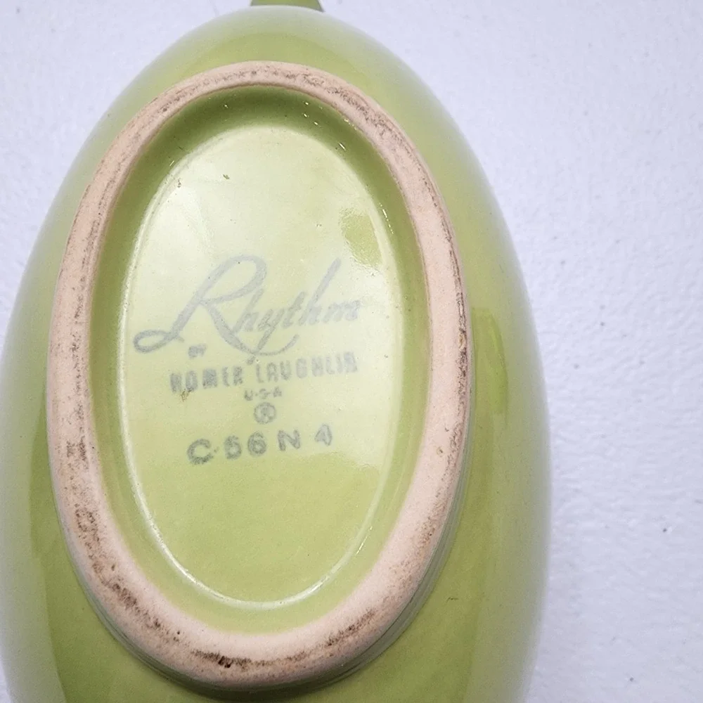 Rare Rhythm Homer Laughlin Gravy Sauce Boat Chartreuse Made In USA 1956